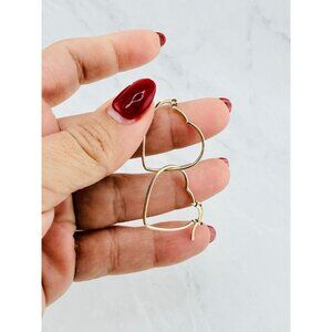 Elegant 10k Solid Gold Hoop Earrings | Polished Finish | heart Classic Hoops